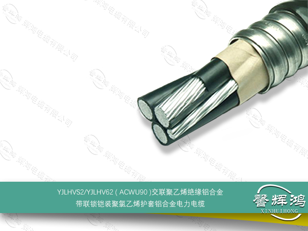 YJLHVS2/YJLHV62 ( ACWU90 )交联聚乙烯绝缘铝合金带联锁铠装聚氯乙烯护套铝合金电力电缆