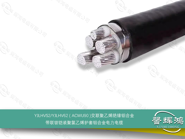 YJLHVS2/YJLHV62 ( ACWU90 )交联聚乙烯绝缘铝合金带联锁铠装聚氯乙烯护套铝合金电力电缆