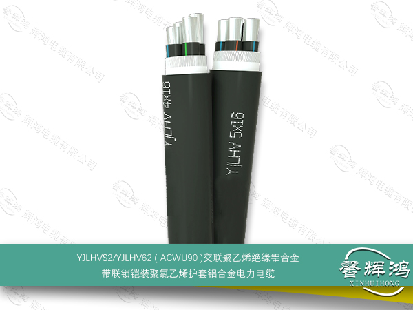 YJLHVS2/YJLHV62 ( ACWU90 )交联聚乙烯绝缘铝合金带联锁铠装聚氯乙烯护套铝合金电力电缆